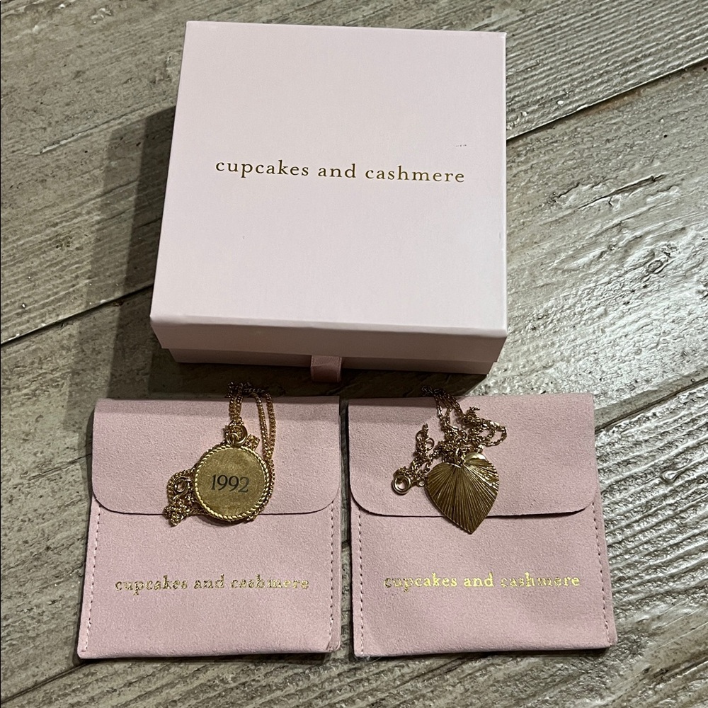 Cupcakes and Cashmere Gold Pendant Necklaces (set of two)